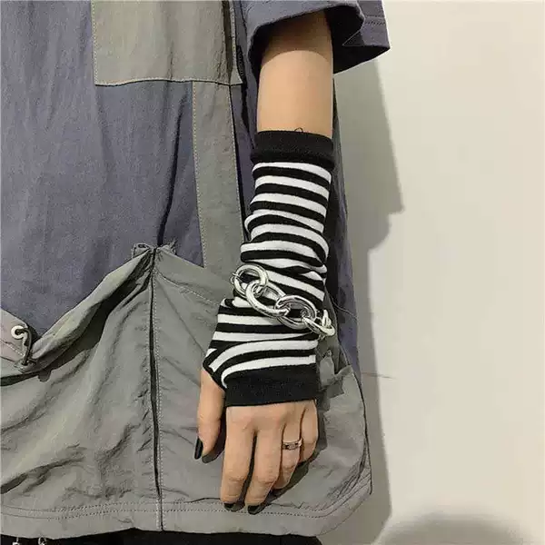 Black and white glove