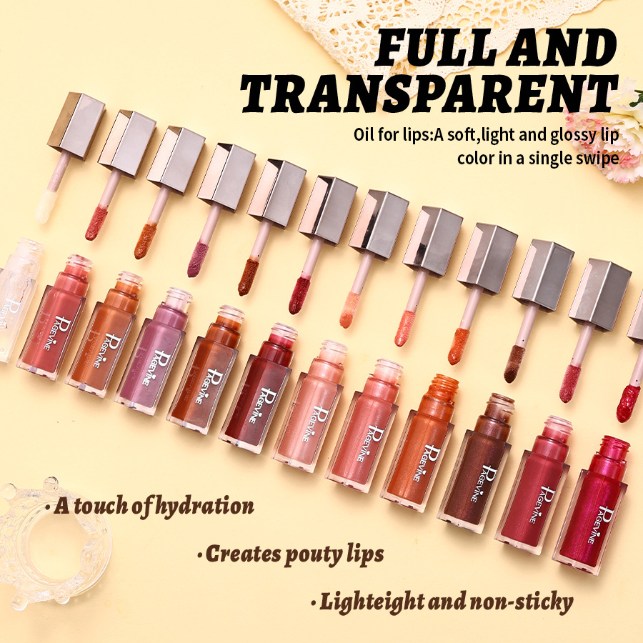 Cross-border PAGE VINE nuevo esmalte de labios de flujo, esmalte de labios de color acuoso, lápiz labial caliente, lápiz labial de miel