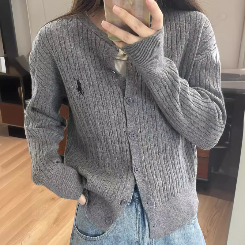 Spring and Autumn Embroidered Knitted Sweater Cardigan Women's Autumn and Winter 2023 New Twist Sweater Short Coat Women's Outer Top