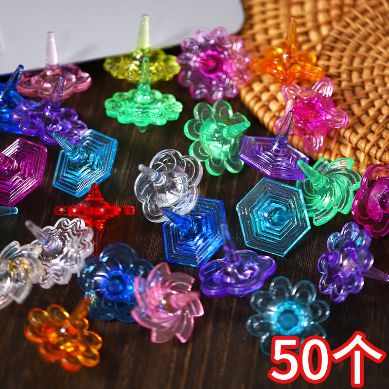 Colorful Rotating Crystal Top, Not Easy to Break, Acrylic Colorful Top, Small Toy, Kindergarten Prize Colorful Rotating Crystal Top, Not Easy to Break, Acrylic Colorful Top, Small Toy, Kindergarten Prize