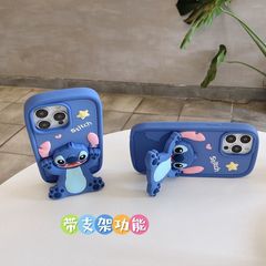 かわいい立体スティーディー フリップ スタンド iPhone15 Apple 14 携帯電話ケース 13 クリエイティブ 12 シリコーン 11 に適しています
