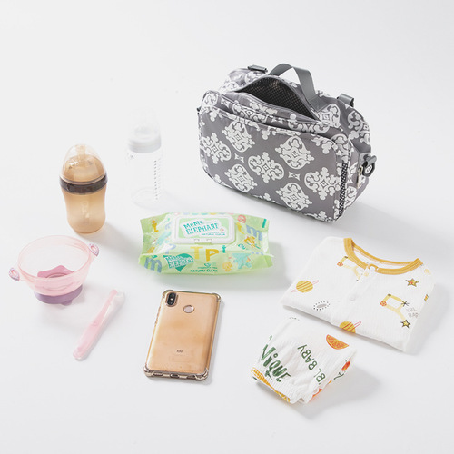 Large-capacity stroller hanging bag baby outing storage bag practical stroller accessories fashionable printed hanging bag