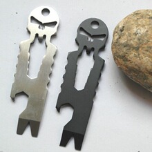 不锈钢 战术EDC 随身口袋多功能骷髅撬棍 起子2色户外用品