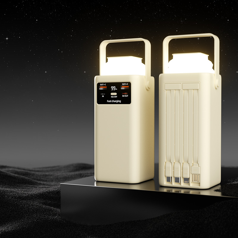 Power bank luces LED para exteriores de gran capacidad 50000 mAh banco de energía carga rápida 120w banco de energía portátil