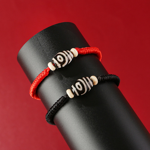 Factory Wholesale Lucky Red Cord with Agate and Sky Stone Bracelet, Handmade DIY Macrame Bracelet, Adjustable for Men and Women