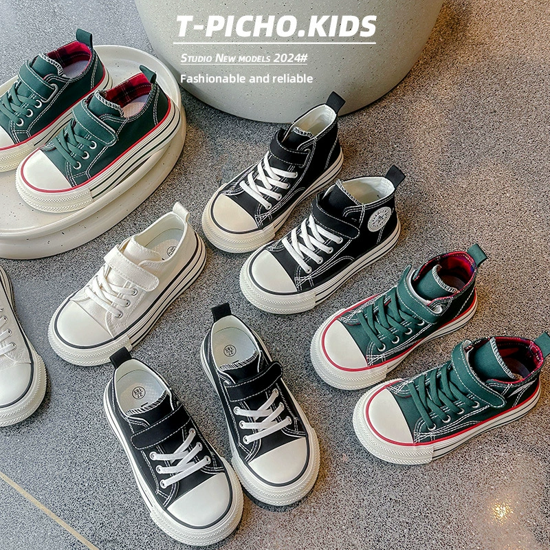 Детские туфли с липучкой 2024 весна и осень новые дышащие туфли для девочек корейские кроссовки для мальчиков