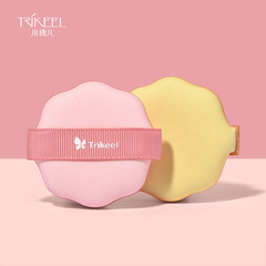 川琦兒加厚氣墊粉撲雙面可用花形海綿遇水變大化妝美妝蛋柔軟氣墊