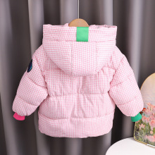 女童棉服冬装2023新款洋气格子棉袄加厚儿童冬季棉衣外套一件代发
