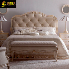亚历山大欧式实木床双人床主卧法式轻奢布艺拉扣1.8米公主床婚床