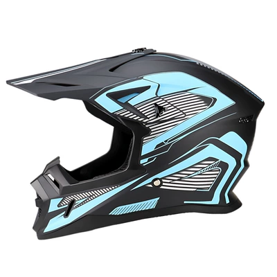 Off-Road Motorcycle Helmet Full-Face Helmet, Motosiklet kaskı (dəbilqə) - blue-track-s-code-55-56
