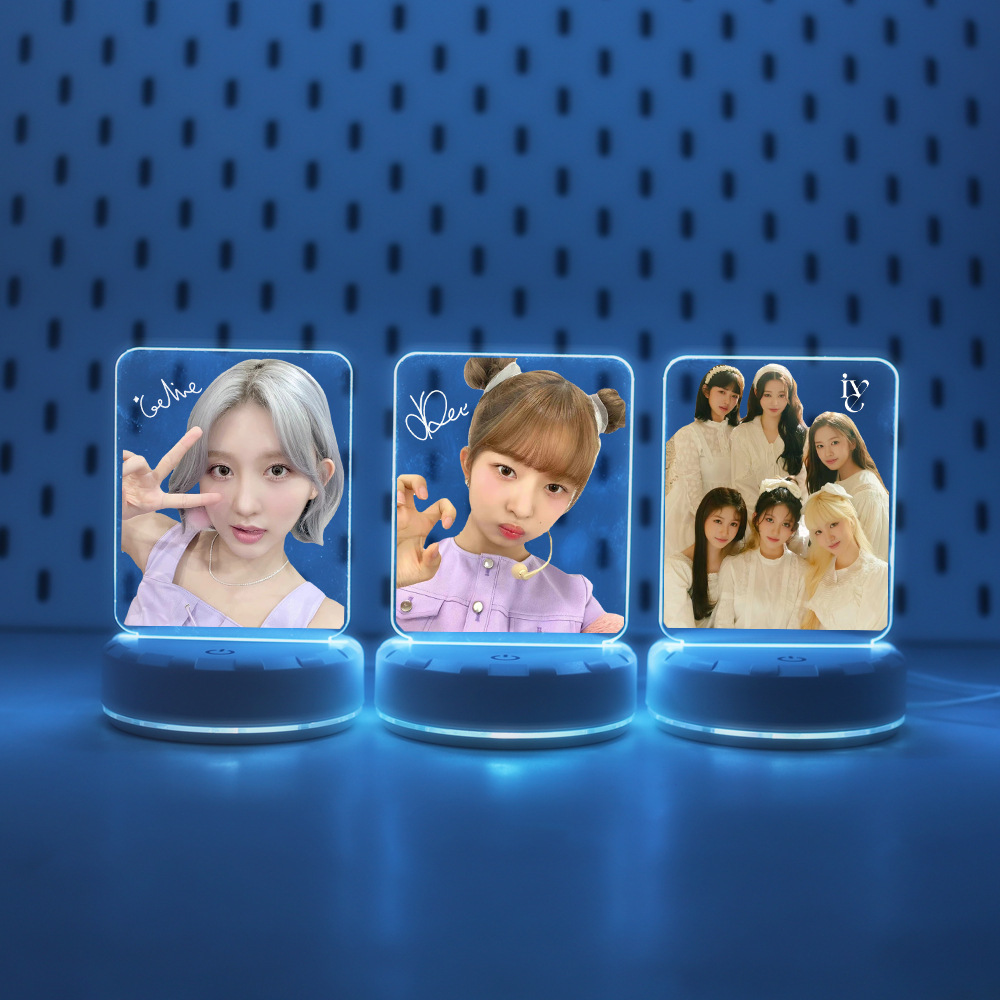 Korean girl group IVE style peripheral Kim Autumn An Yu Jin LED seven-color acrylic touch night light 023 
