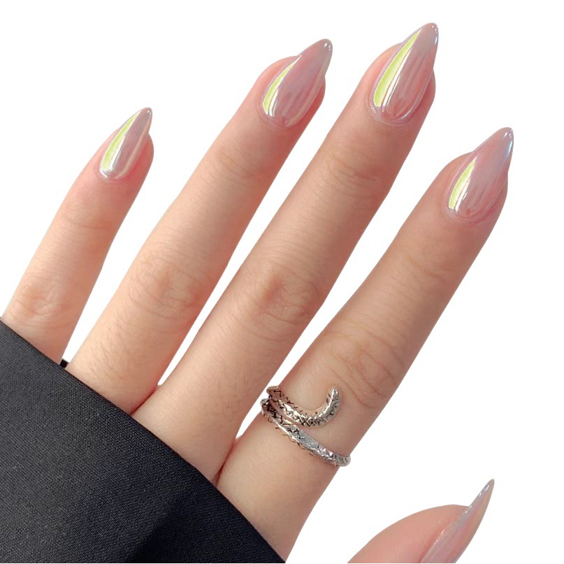 El Uso de uñas Nuevo clavo puntiagudo Aurora sirena temperamento blanco usable pieza de belleza de uñas en stock producto terminado al por mayor pieza de uñas