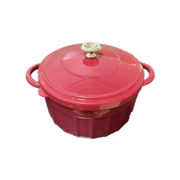 Red enamel stainless steel