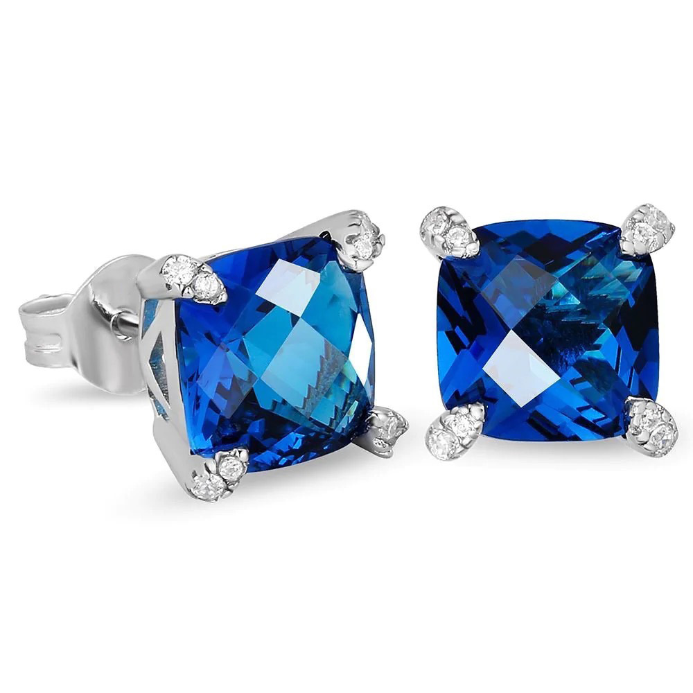 Cushion Cut Zircon Stud Earrings For Men Hip Hop Turtle Design_voghion.com