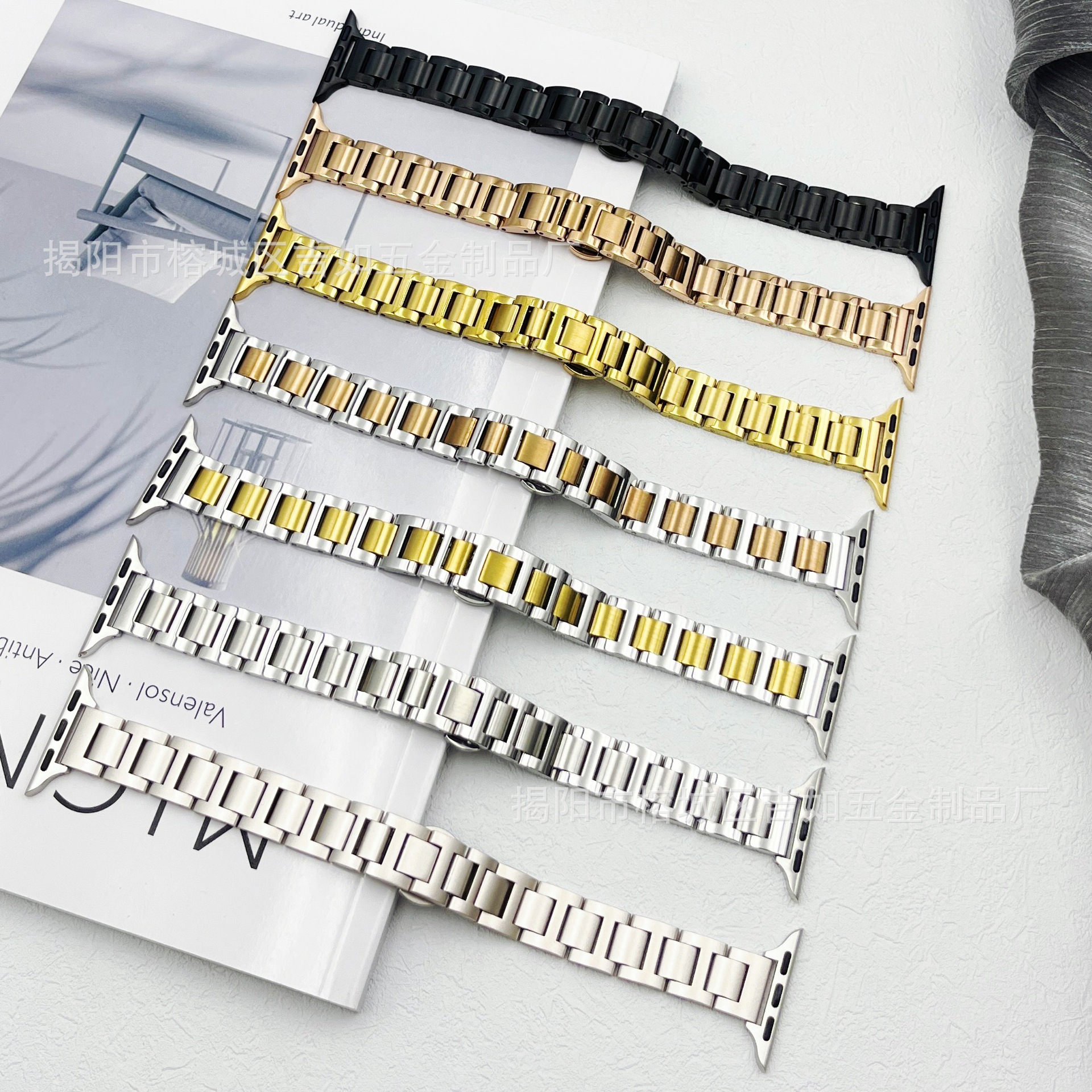 Suitable for apple watch9SE Apple Watch Blue Balloon Small Man Waist I-shaped Stainless Steel Strap