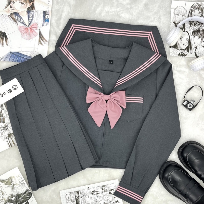 【落桜子】オリジナルJK制服甜妹風セーラー服正統日系学院風軟妹班服卒業服|undefined
