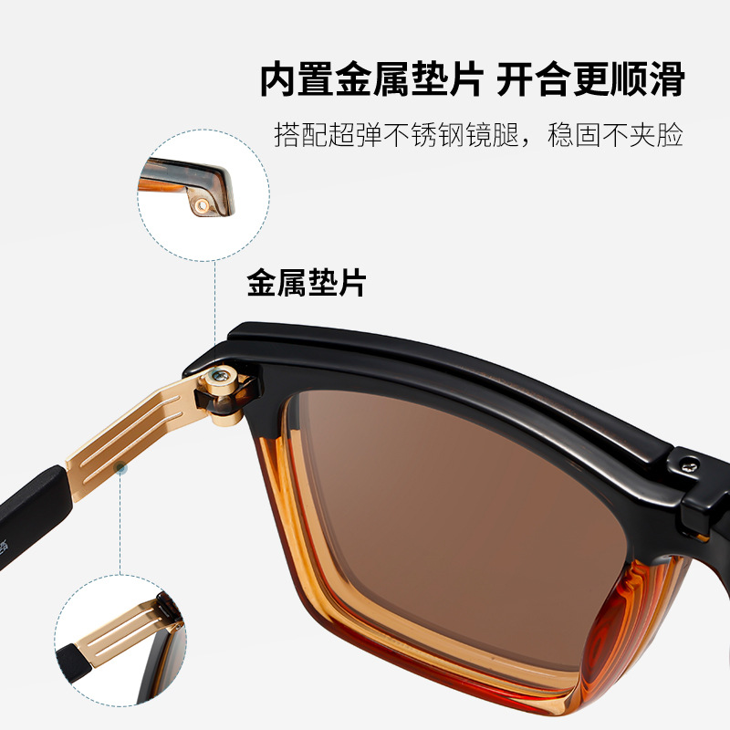 Nuevas gafas de sol polarizadas S33102 Gafas de sol plegables para hombres y mujeres, protección solar para exteriores, gafas de sol magnéticas para miopía