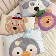 A类100支全棉磨毛儿童枕头套30*50cm幼儿园柔软卡通纯棉枕套成人