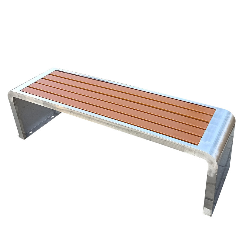 Banco de parque para exteriores, doble asiento de acero inoxidable, ideal para estaciones de autobús, plazas y patios de ocio image 7