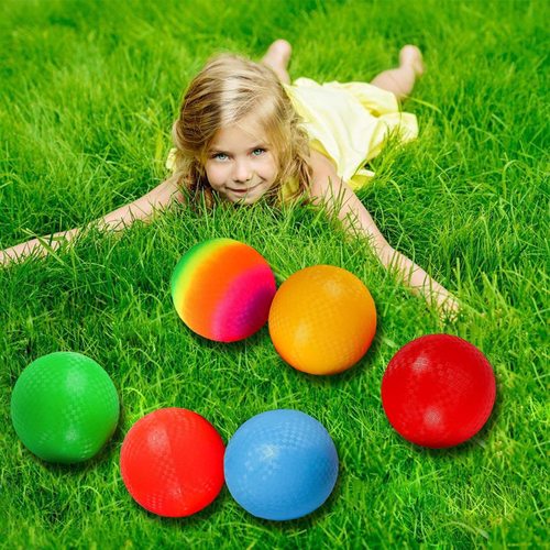 22CM playground ball rainbow style PVC American grass ball children's toy inflatable outdoor sports racket ball printing