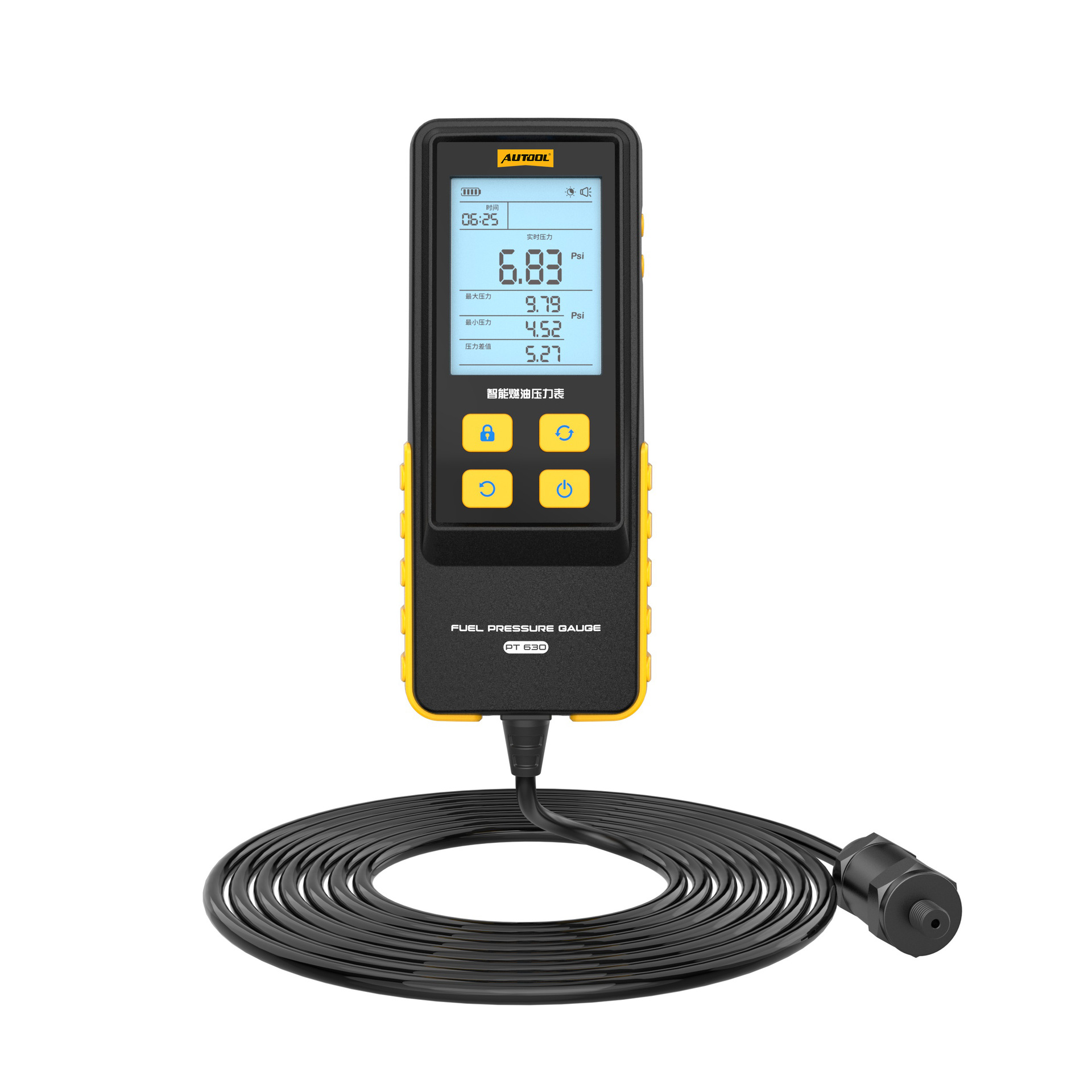 Medidor Digital de Presión de Combustible y Gasolina AUTOOL PT630