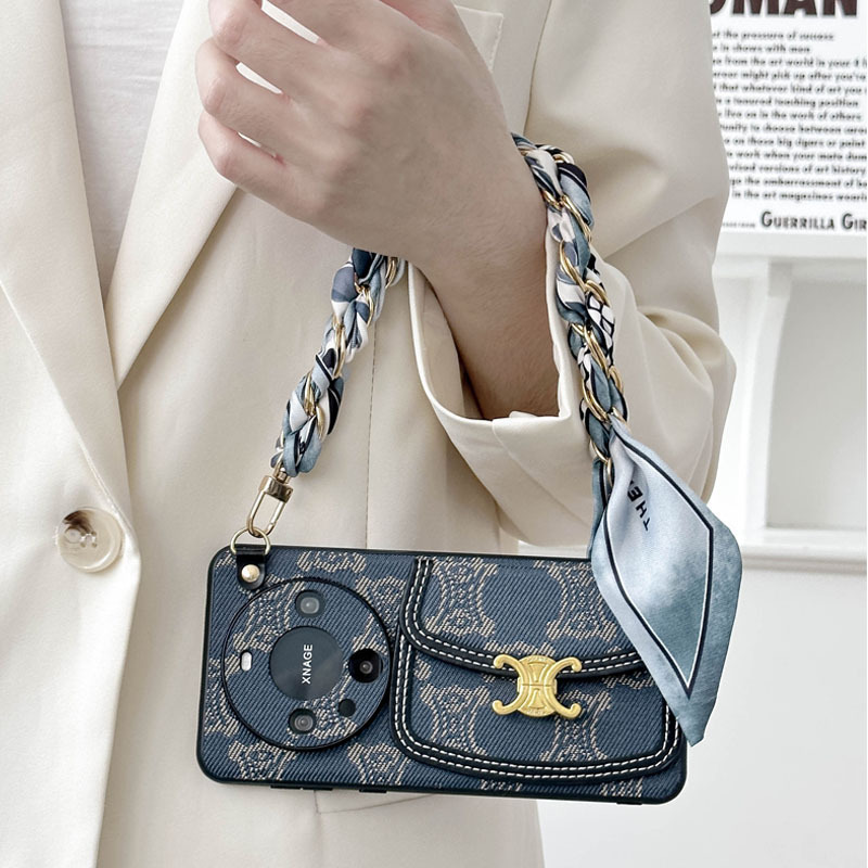 Suitable for Huawei Pura80Pro Mobile Phone Case, Card Holder, Mate80 Luxury Mate70 Hand-Held Lanyard That Can Be Worn Cross-Body 60
