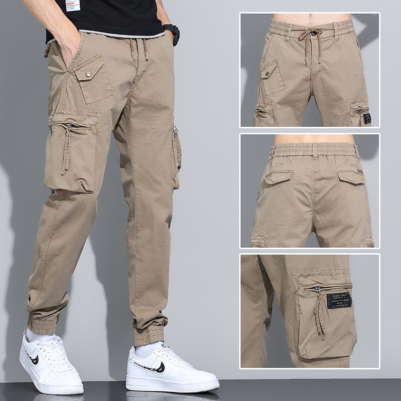 Men's Slim Fit Jogger Cargo Pants, Loose Casual Pants, American Retro Style Pants, Men's Long Pants, Cropped Pants for Men