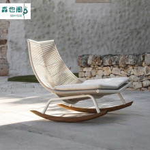 户外阳台北欧休闲小沙发茶几组合藤编摇椅三件套懒人庭院花园家具