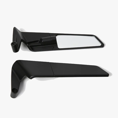 Motorcycle Small Fixed Wing Black Shell Rearview Mirror Universal Adjustable Modified Reflector Suitable for Street Racing Imitation (Motorcycle rearview mirror) - fixed-wing-rearview-mirror-black-shell-small-size