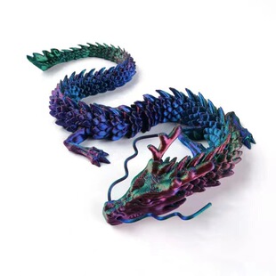 3d Printed Joint Dragon Chinese Dragon Model Toy Ornaments Colorful Series Cartoon Full Body Movable Dragon Landscaping Decoration