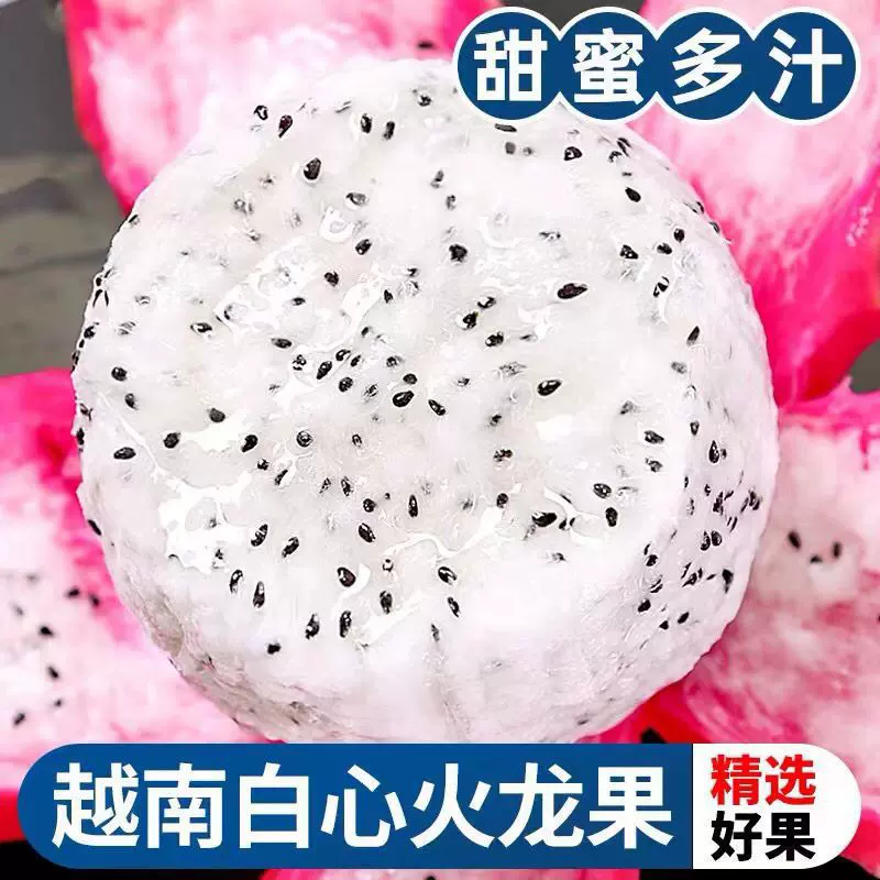 火龙果斤一箱越南白心火龙果5斤批发当季热带水果新鲜火龙尤果厂