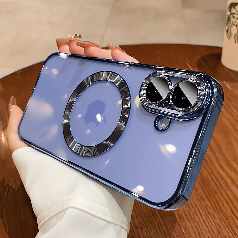 Apunción magnética simple y transparente para iPhone16ProMax Advanced Sense 14/13 Apple 15 funda para teléfono móvil para hombres y mujeres 16P