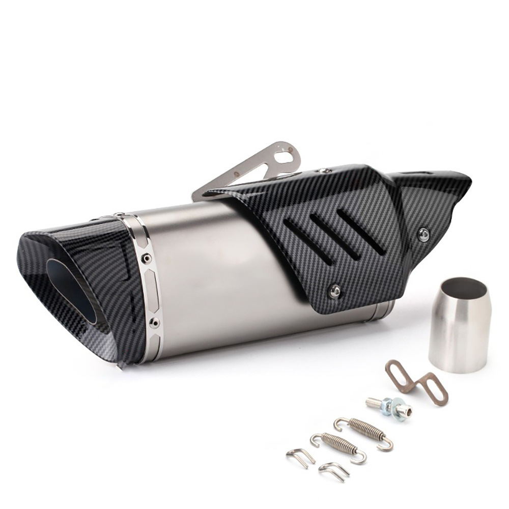 51MM Motorcycle Modified Exhaust Pipe Tail Section M1 Exhaust Pipe Stainless Steel Imitation Carbon Guard R3/R6/Z650