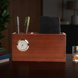 工厂直销创意多功能实木笔筒办公用品桌面笔桶收纳盒广告礼品