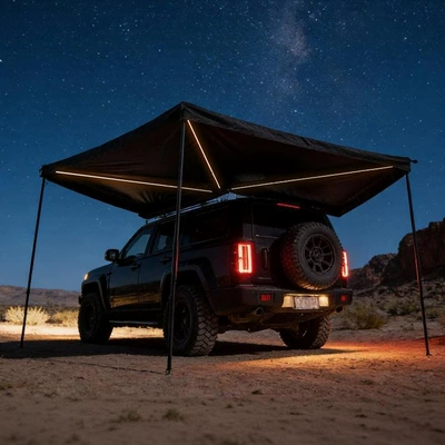 Avtomobil dam çadırları Tent for Outdoor Camping, Sunshade - 270-degree-car-side-tent-tri-color-full-light-version-radius-2m