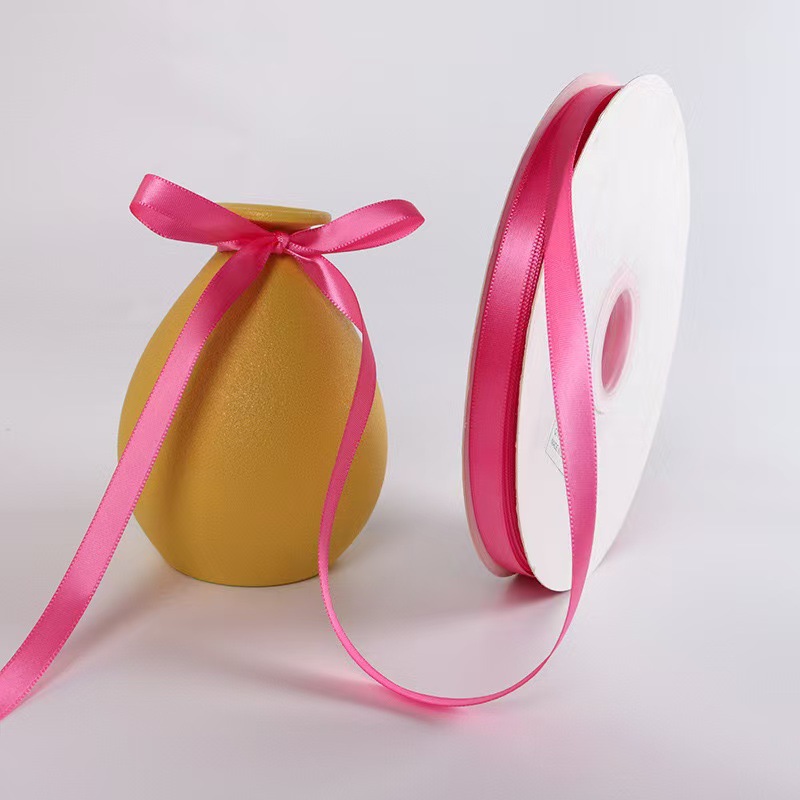 1cm de poliéster de doble cara cinta de color puro decoración de pastel caja de regalo embalaje floral cinta horneado cinta de decoración