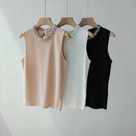 南油精品BC高定一比一订珠名媛气质通勤款针织背心