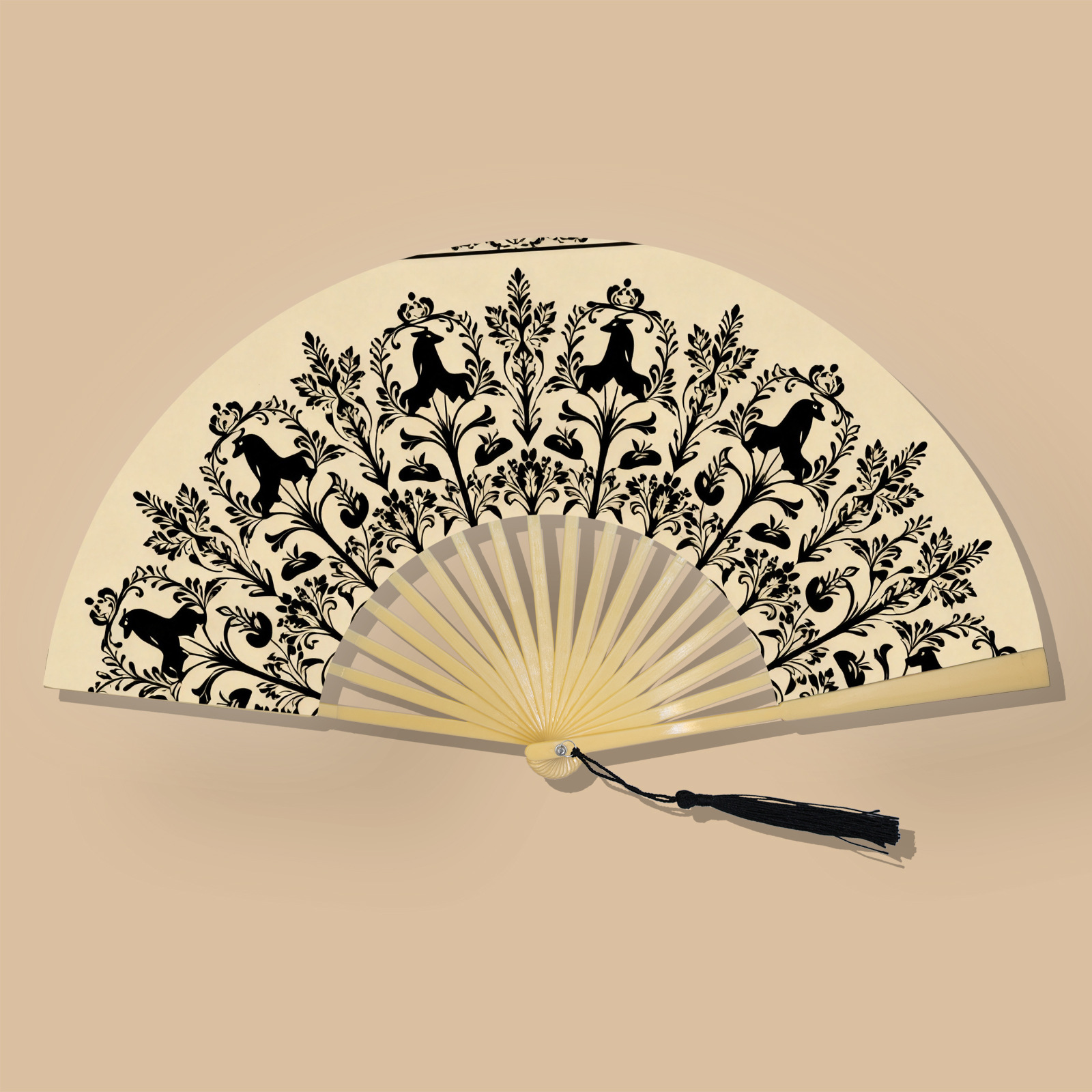 Abanico Plegable Artesanal de Poliéster y Plástico, para Hanfu y Eventos image 13