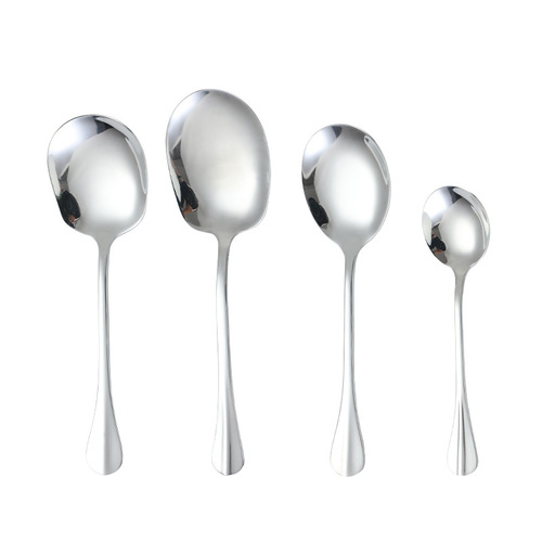 Stainless steel large serving spoon for canteen hotel buffet long handle public spoon large household dining spoon