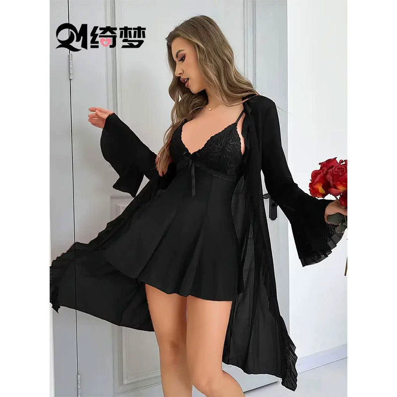 Сексуальное летнее сетчатое белье Amazon, прозрачная куртка-камзол, тонкая ночная сорочка из сетки для женщин.