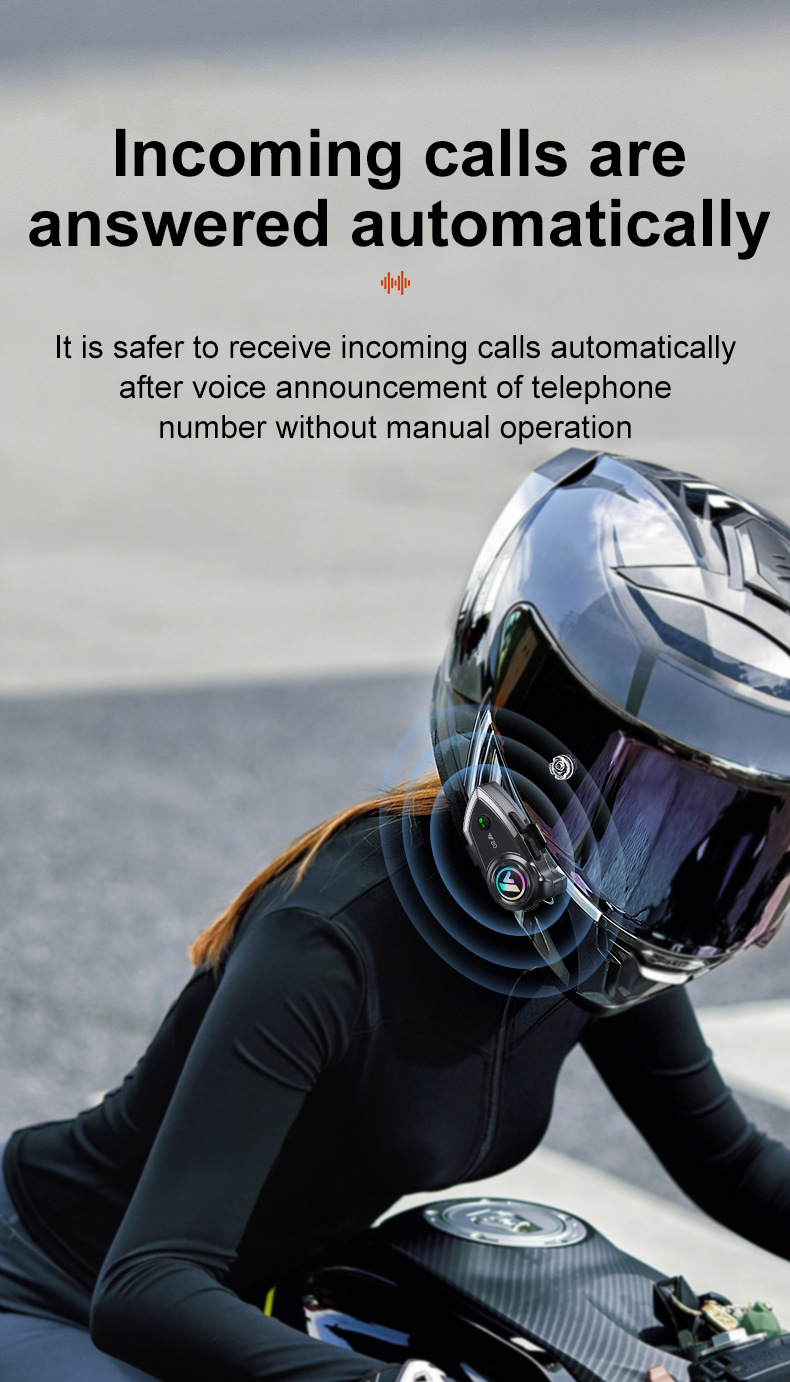 Helmet Bluetooth Headset Eq Sound Effect Heavy Bass Waterproof Dustproof Intelligent Noise Reduction Motorcycle Helmet Headset