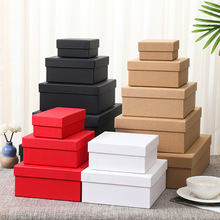 批发黑色礼品盒大号白色红色礼物盒天地盖复古牛皮纸礼盒伴手礼盒