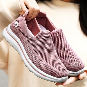 Women Mesh Breathable Sneakers with Round Toe, Flat Heel, Slip-on Style for Spring/Summer 2023