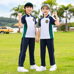 Primary School Students' Summer School Uniforms, Children's Class Uniforms, Short-Sleeved Trousers, Sportswear Suits, College Style Kindergarten Uniforms, Summer Clothes