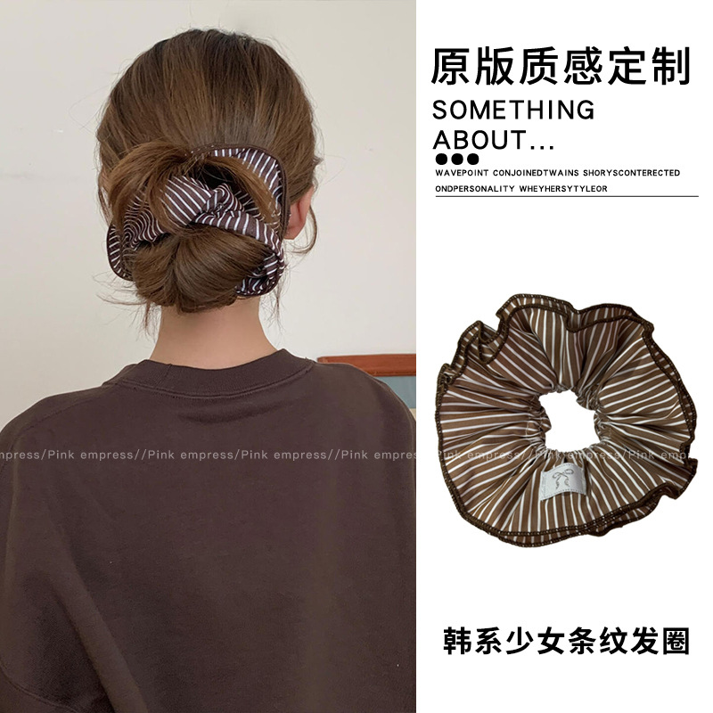 Anillo de pelo de intestino grueso suave francés para mujer 2025 nuevo círculo de intestino grueso coreano de alta gama Advanced Large Hairy Cuerda para la cabeza para mujer