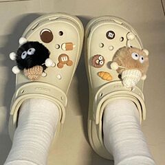 Adorable fuzzy coal ball shoe buckle accessory DIY creative resin components shoe surface decoration, removable