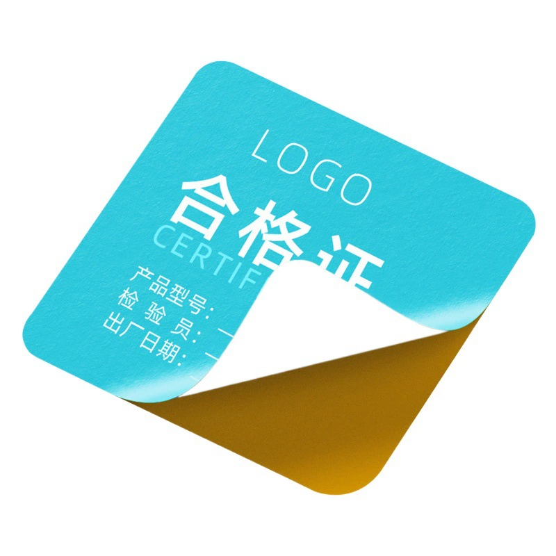 Наклейка Пользовательская печать Этикетка Пользовательский логотип Рекламная печать Наклейка Сертификат Наклейка ПВХ Прозрачный