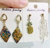 Earrings, cloth, fresh cute crystal from pearl, Korean style