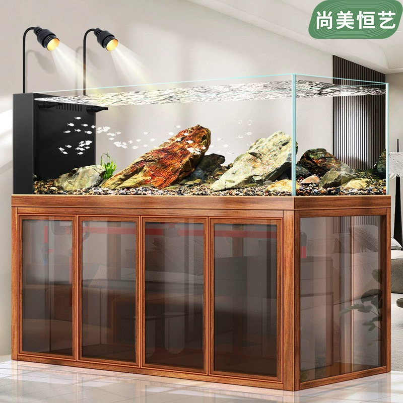 Новая модель ручья резервуар для гостиной дома большой интеллектуальный фильтр дна ультра-белый высококачественный аквариум экологический ландшафт аквариум ленивый человек