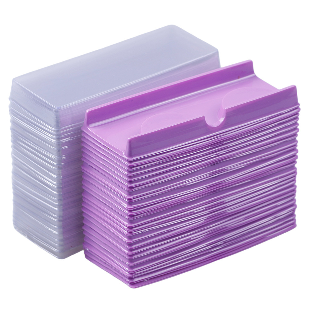 Venta al por mayor 50 juegos de caja de pestañas postizas, soporte interior de pestañas, cubierta transparente, paquete de un solo par, caja pequeña, caja de pestañas de cuatro colores